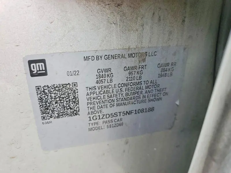 2022 CHEVROLET MALIBU LT  