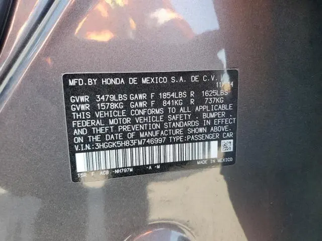 2015 HONDA FIT EX  