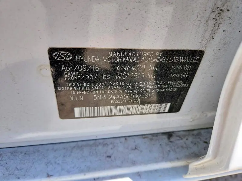 2016 HYUNDAI SONATA ECO  