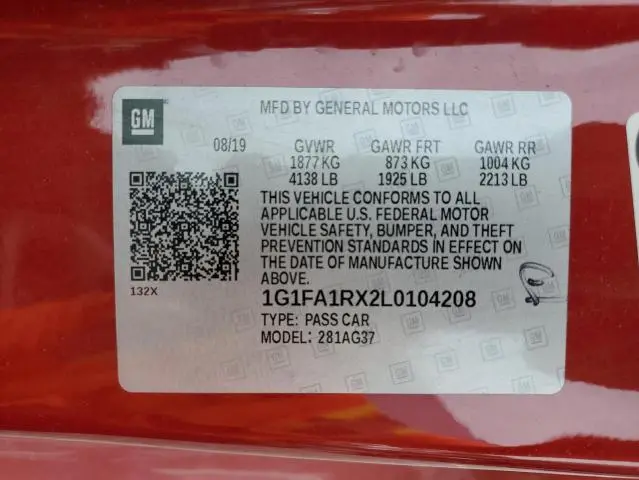 2020 CHEVROLET CAMARO LS  