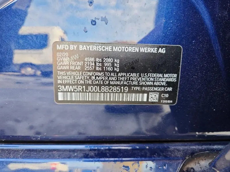 2020 BMW 330I   