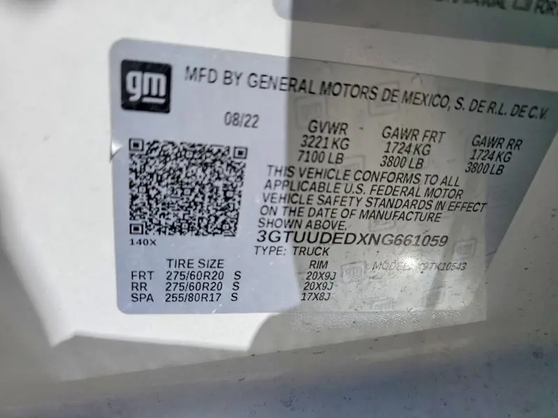 2022 GMC SIERRA K1500 SLT  