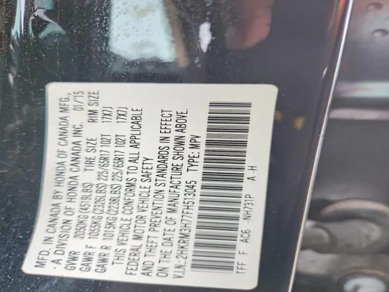 2015 HONDA CR-V EXL  