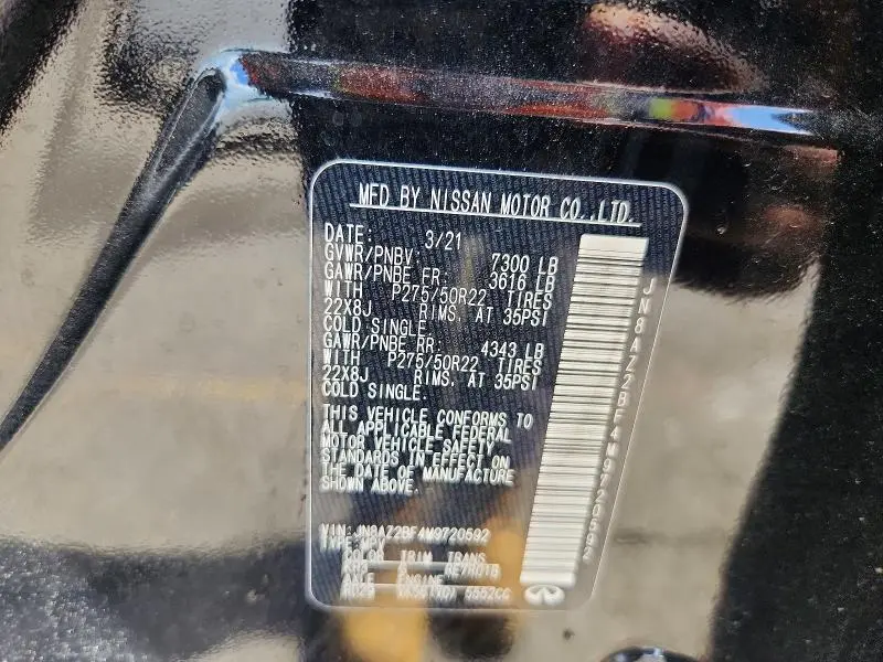 2021 INFINITI QX80 SENSORY  