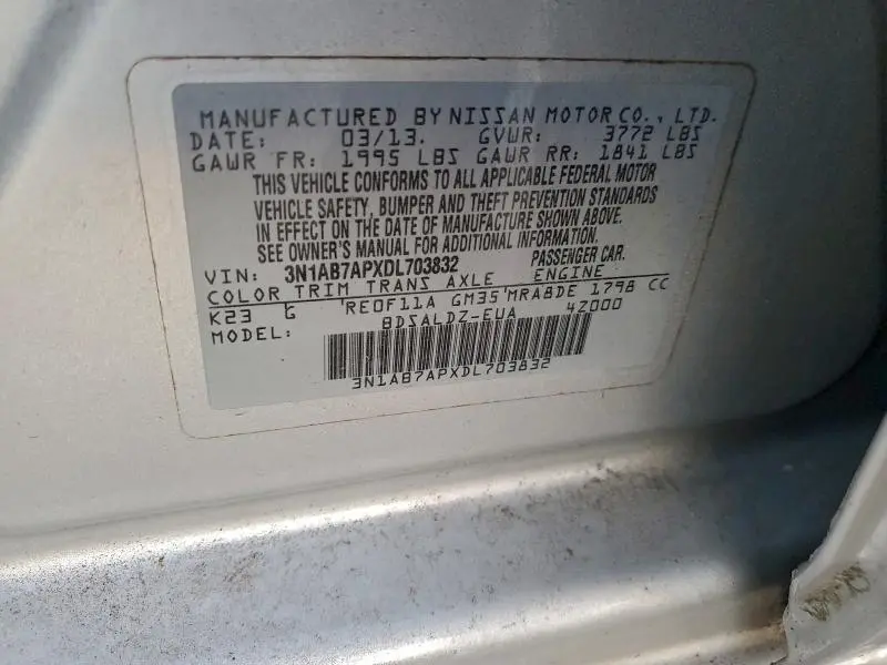 2013 NISSAN SENTRA S  