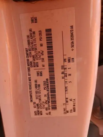 2020 FORD F250 SUPER DUTY  