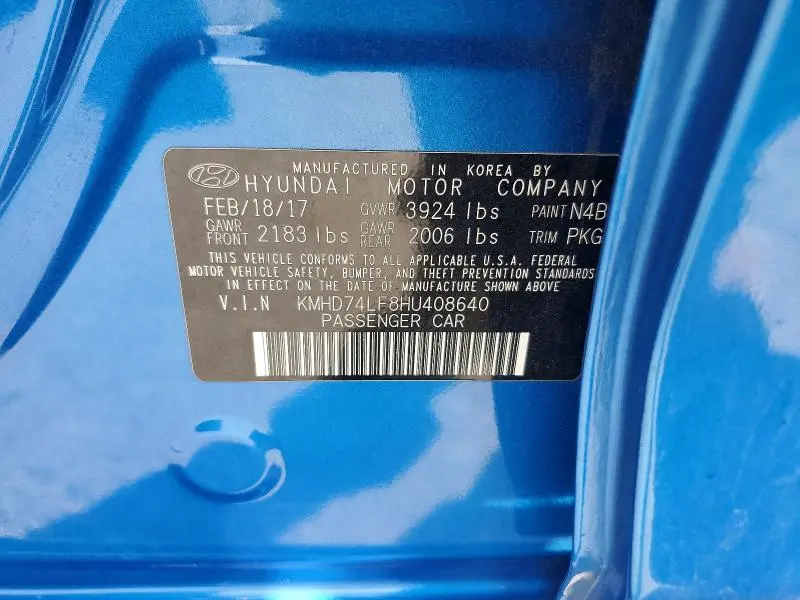 2017 HYUNDAI ELANTRA SE  