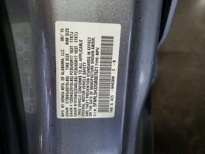 2016 HONDA ODYSSEY SE  