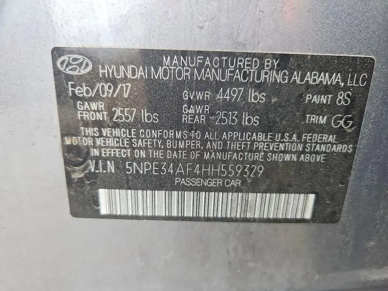 2017 HYUNDAI SONATA LIMITED  