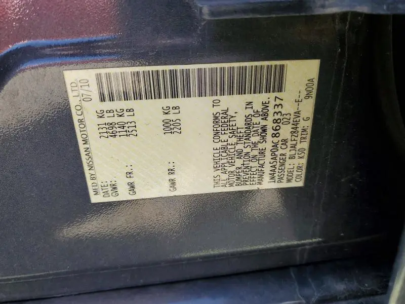 2010 NISSAN MAXIMA 3.5 S  