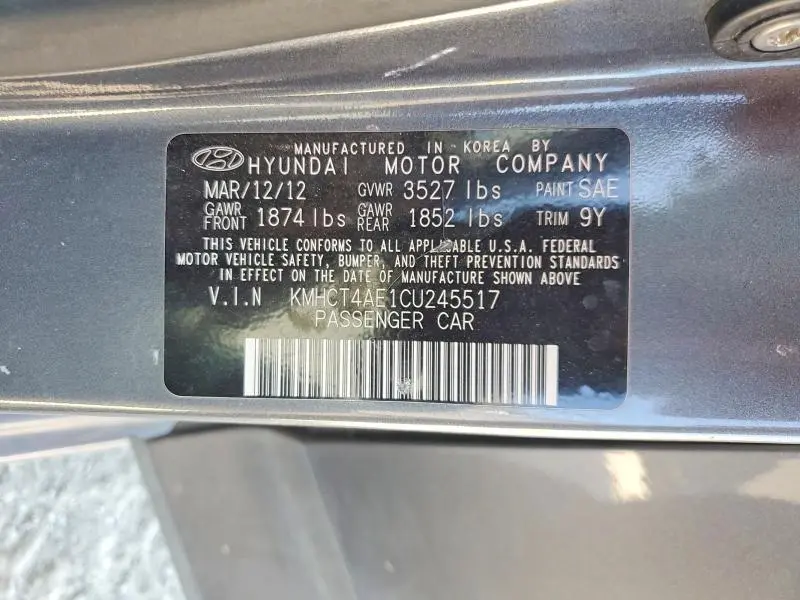 2012 HYUNDAI ACCENT GLS  