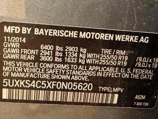 2015 BMW X5 XDRIVE35D  