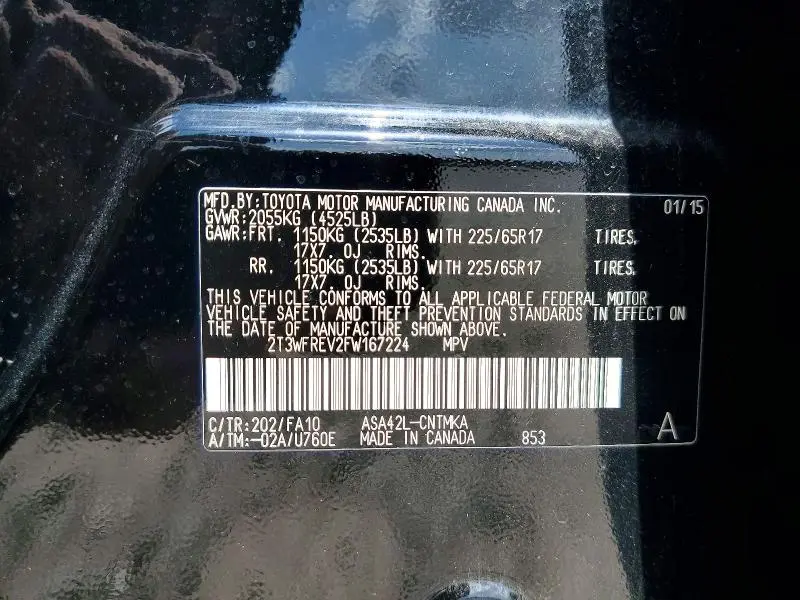 2015 TOYOTA RAV4 XLE  