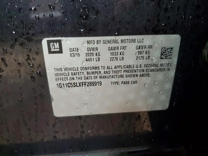 2015 CHEVROLET MALIBU 1LT  