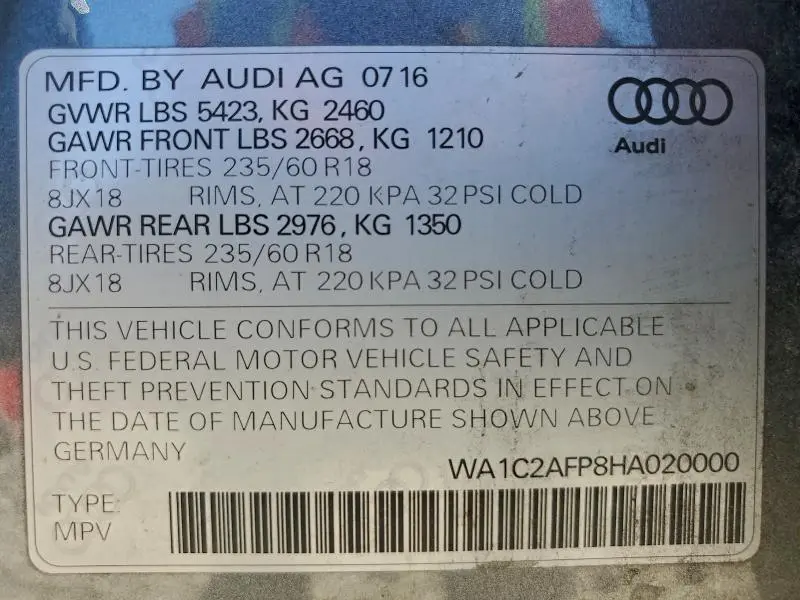 2017 AUDI Q5 PREMIUM  