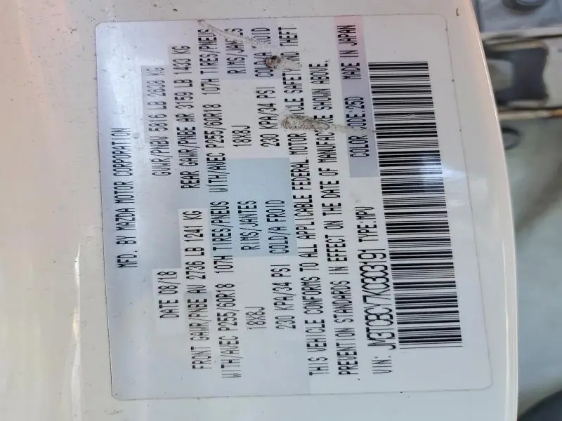 2019 MAZDA CX-9 TOURING  