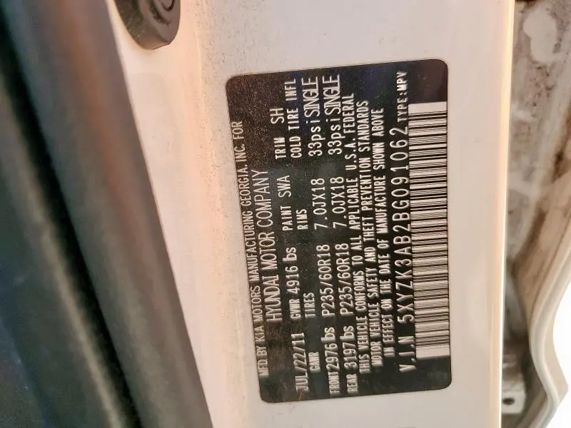 2011 HYUNDAI SANTA FE LIMITED  