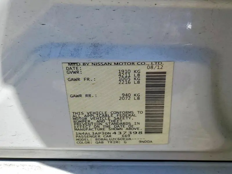 2013 NISSAN ALTIMA 2.5  