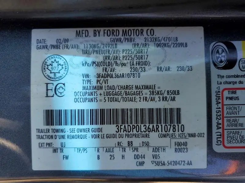 2010 FORD FUSION HYBRID  