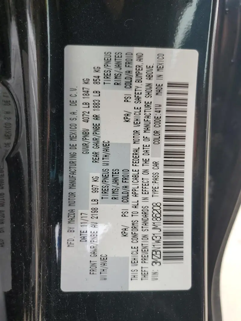 2018 MAZDA 3 GRAND TOURING  