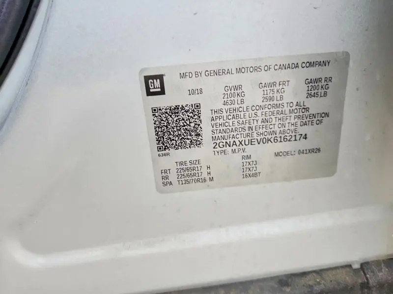 2019 CHEVROLET EQUINOX LT  