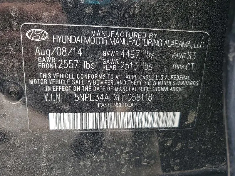 2015 HYUNDAI SONATA LIMITED  