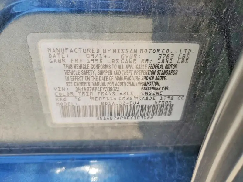 2014 NISSAN SENTRA   