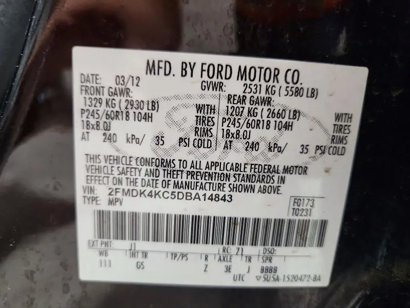 2013 FORD EDGE LIMITED  