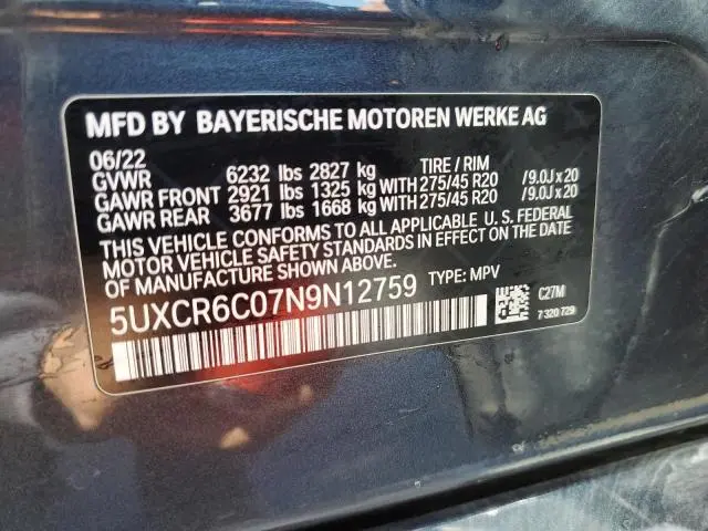 2022 BMW X5 XDRIVE40I  