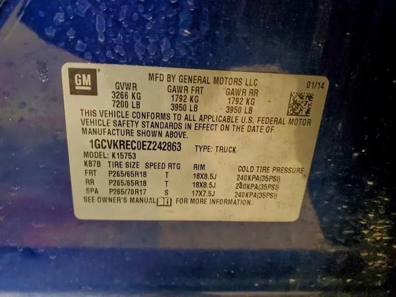 2014 CHEVROLET SILVERADO K1500 LT  