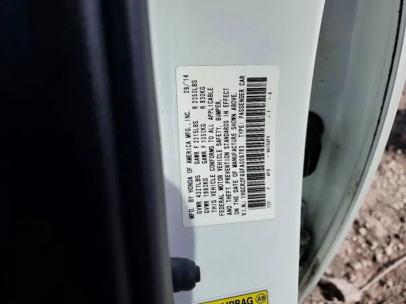 2015 HONDA ACCORD EXL  