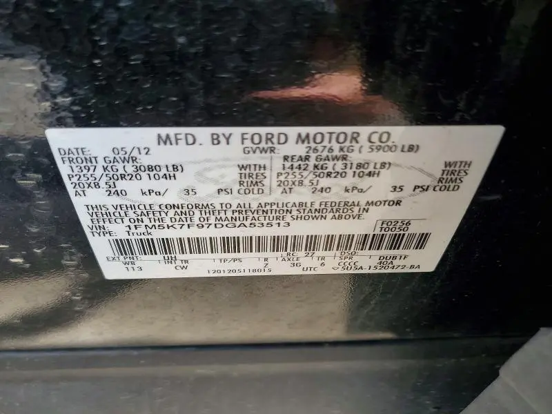 2013 FORD EXPLORER LIMITED  
