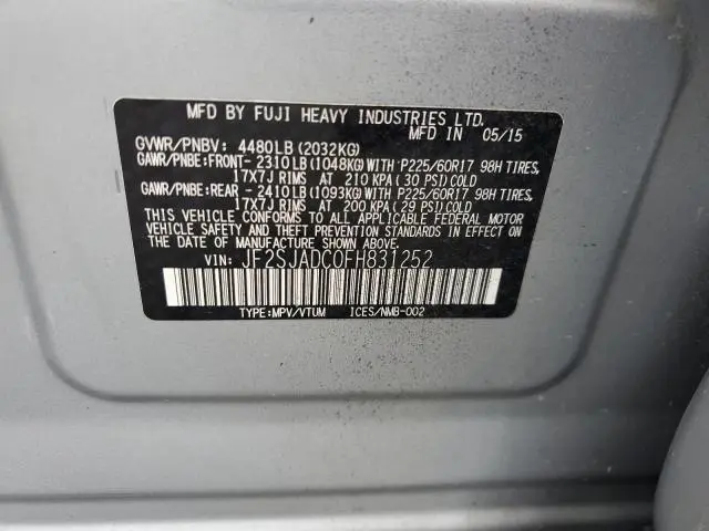 2015 SUBARU FORESTER 2.5I PREMIUM  