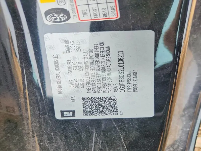 2020 CHEVROLET CAMARO LS  