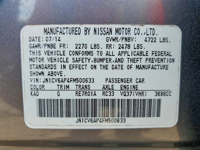 2015 INFINITI Q40 BASE  