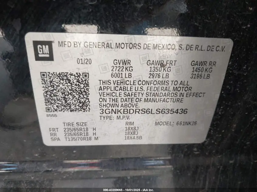 2020 CHEVROLET BLAZER FWD 3LT