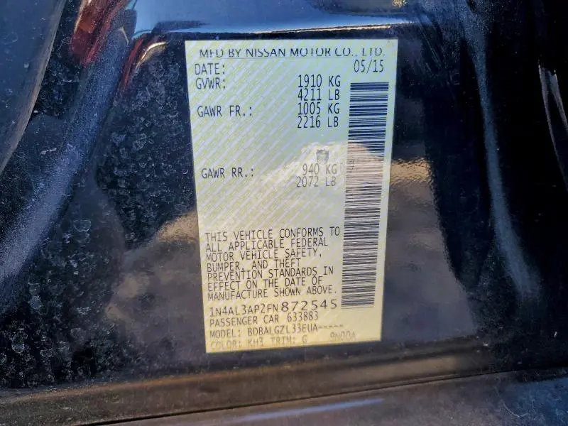 2015 NISSAN ALTIMA 2.5  