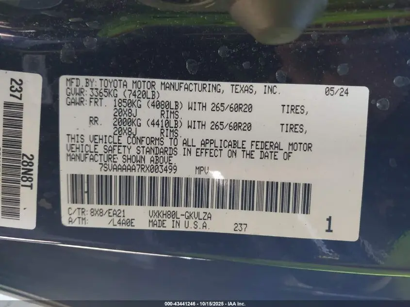 2024 TOYOTA SEQUOIA LIMITED