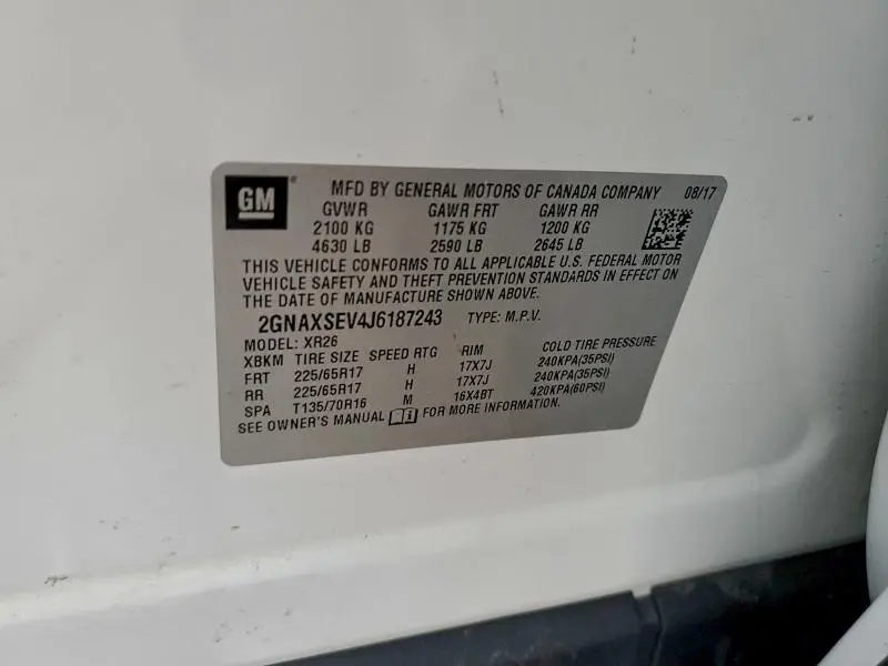 2018 CHEVROLET EQUINOX LT  