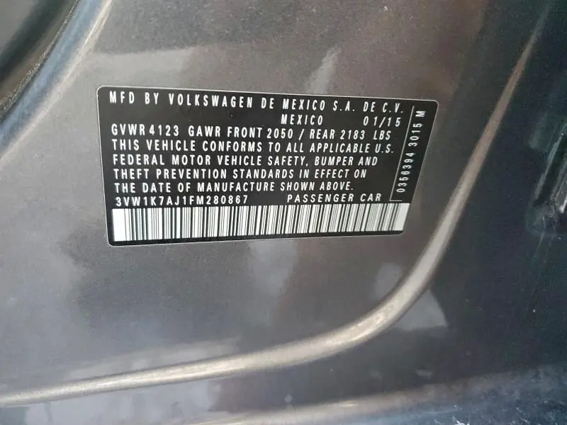 2015 VOLKSWAGEN JETTA BASE  