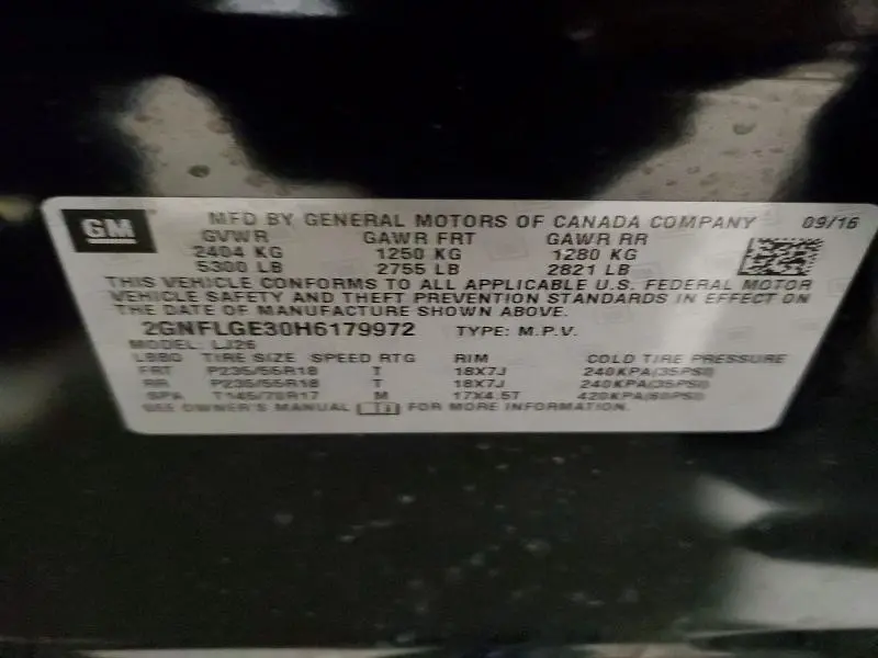 2017 CHEVROLET EQUINOX PREMIER  