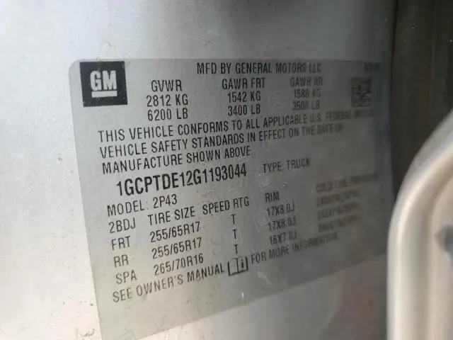 2016 CHEVROLET COLORADO Z71  