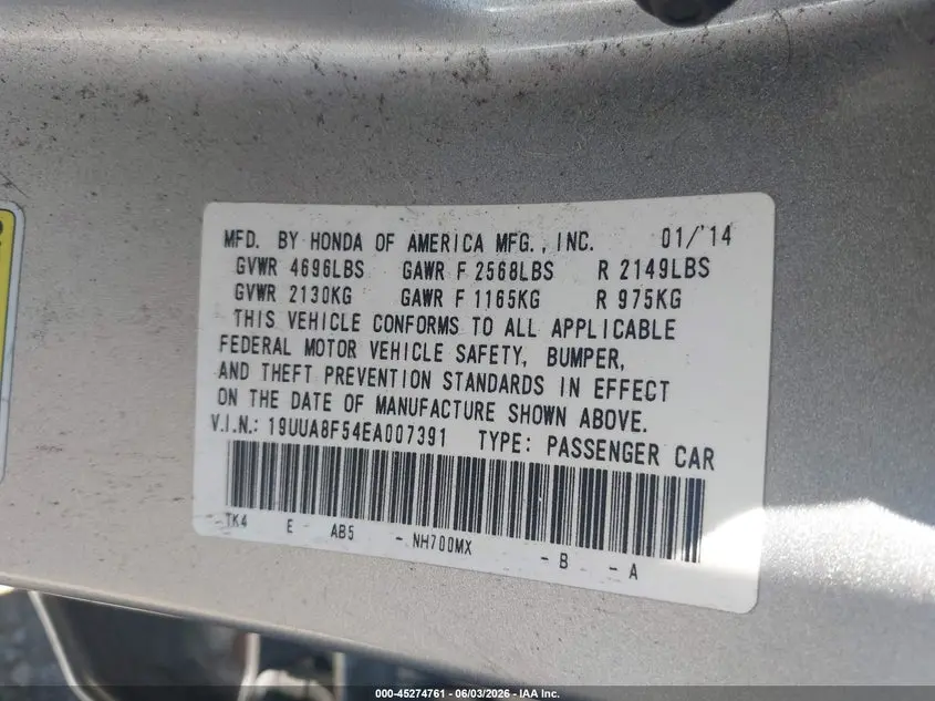 2014 ACURA TL 3.5