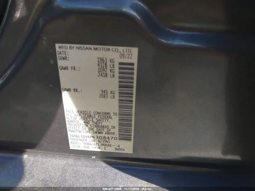 2023 NISSAN ALTIMA SV FWD