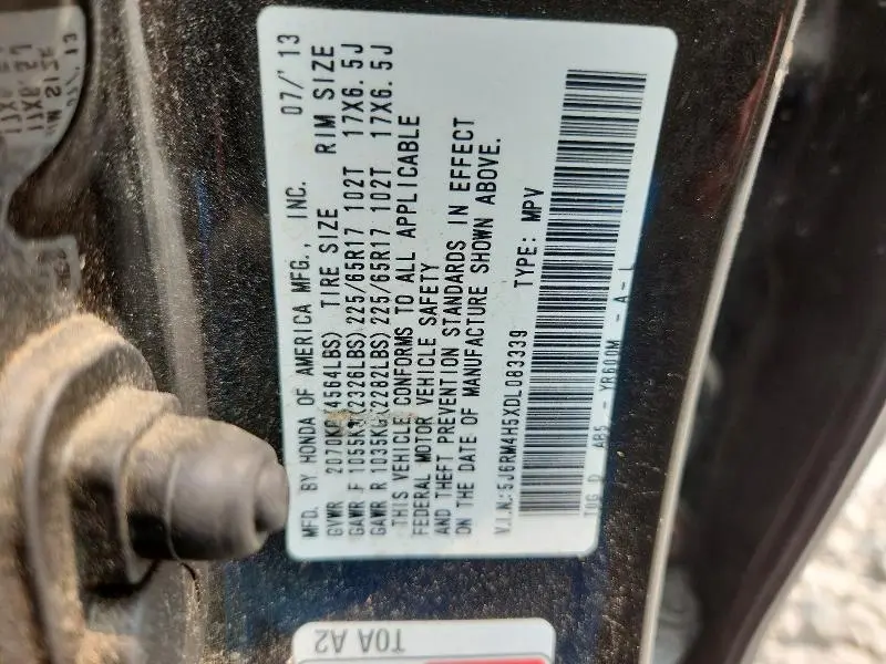 2013 HONDA CR-V EX  