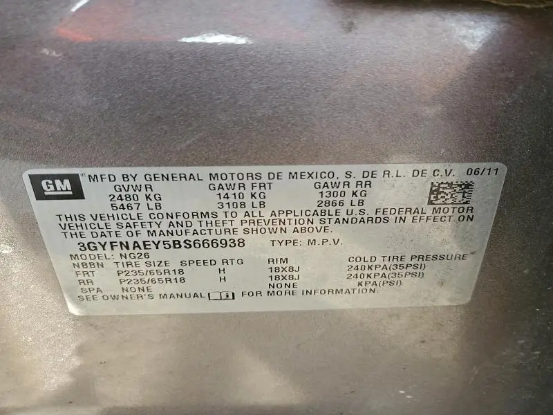 2011 CADILLAC SRX LUXURY COLLECTION  