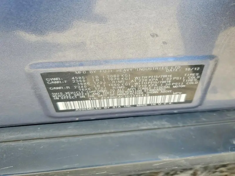 2013 SUBARU OUTBACK 2.5I  