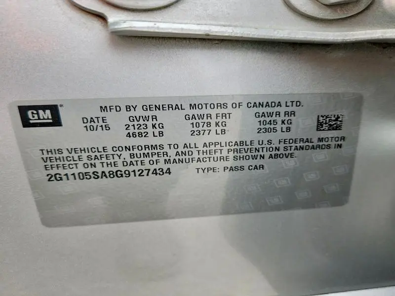 2016 CHEVROLET IMPALA LT  
