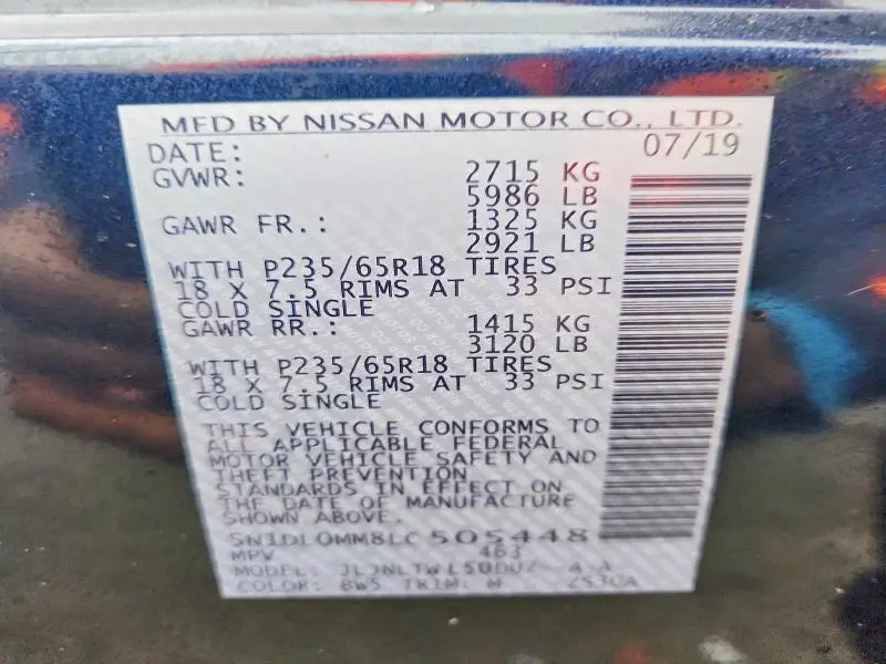 2020 INFINITI QX60 LUXE  