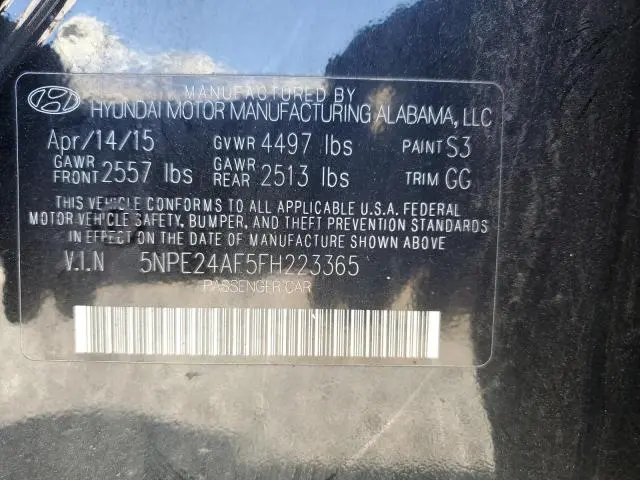 2015 HYUNDAI SONATA SE  